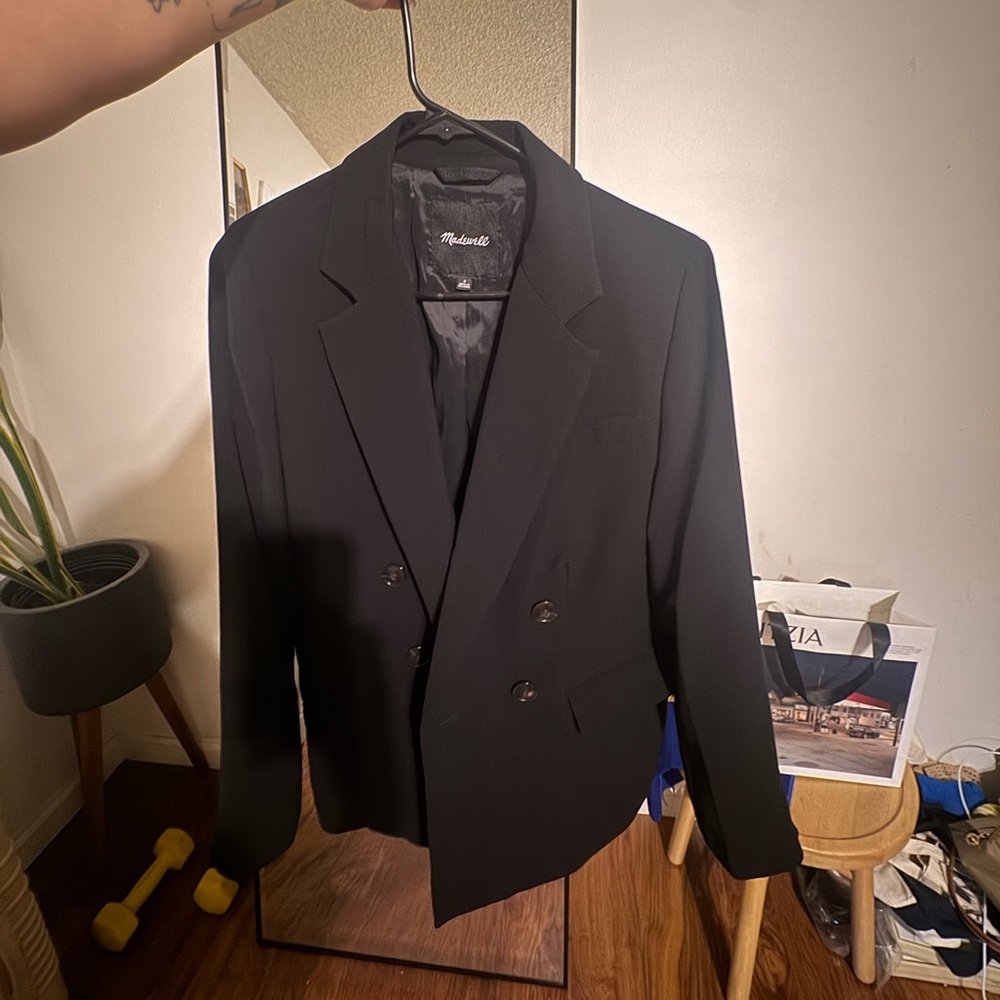 Madewell Classic Black Double-Breasted Blazer